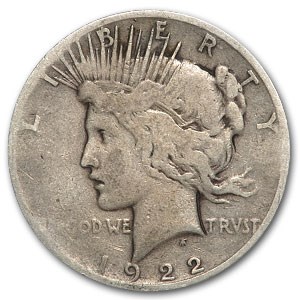 1922 Peace Dollar VG (Major Lamination Mint Error) 1922 Peace Dollar VG (Major Lamination Mint Error)