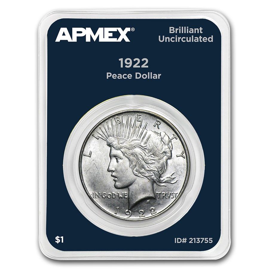 1922 Peace Silver Dollar APMEX Card BU