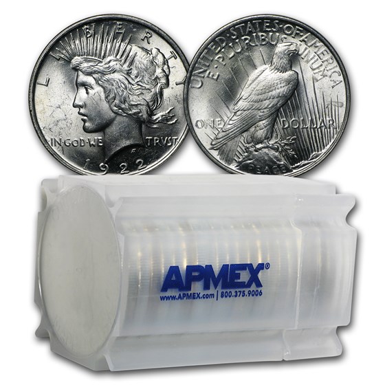 1922 Peace Silver Dollars BU (20-Coin Roll) 1922 Peace Silver Dollars BU (20-Coin Roll)