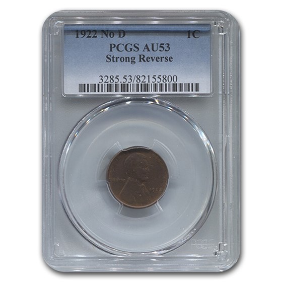 1922 Plain Lincoln Cent AU-53 PCGS (Brown, Strong Rev) 1922 Plain Lincoln Cent AU-53 PCGS (Brown, Strong Rev)