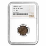 1922 Plain Lincoln Cent Fine-15 NGC (NO-D, Strong Rev)