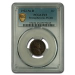 1922 Plain Lincoln Cent Fine-15 PCGS (No D, Strong Reverse)