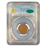 1922 Plain Lincoln Cent VF-25 PCGS CAC (No D, Strong Rev)