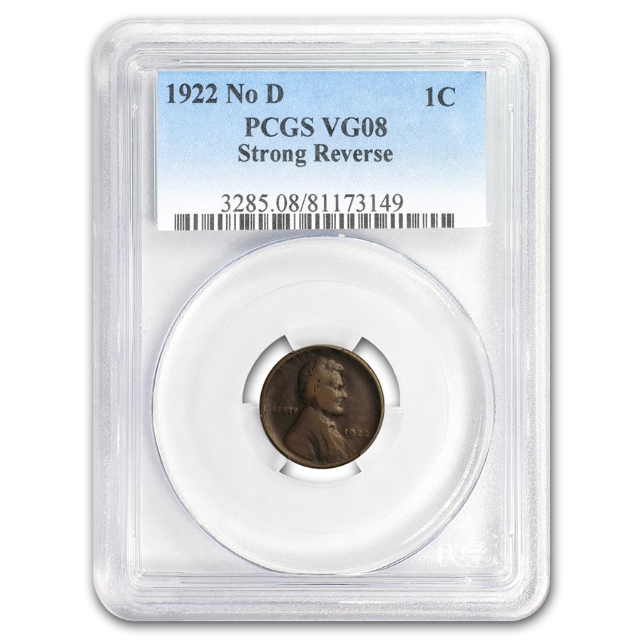 1922 Plain Lincoln Cent VG-8 PCGS (No D Variety)