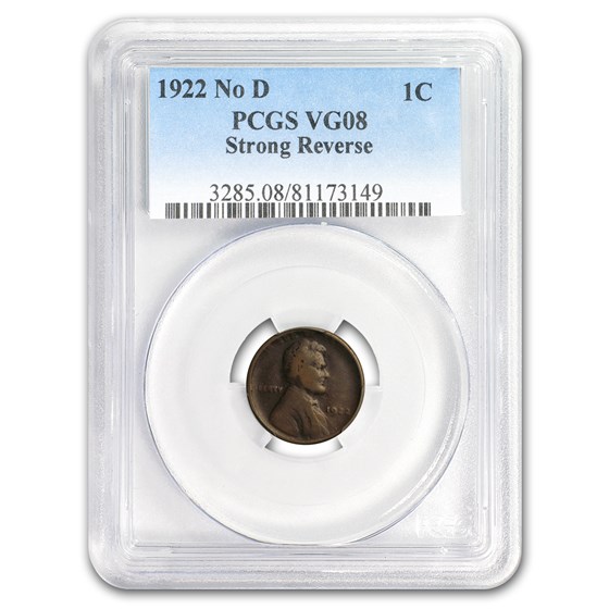 1922 Plain Lincoln Cent VG-8 PCGS (No D Variety) 1922 Plain Lincoln Cent VG-8 PCGS (No D Variety)