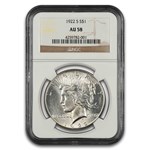 1922-S Peace Dollar AU-58 NGC