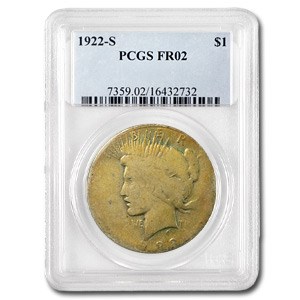 1922-S Peace Dollar Fair-2 PCGS (Low Ball Registry) 1922-S Peace Dollar Fair-2 PCGS (Low Ball Registry)