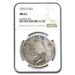 1922-S Peace Dollar MS-61 NGC