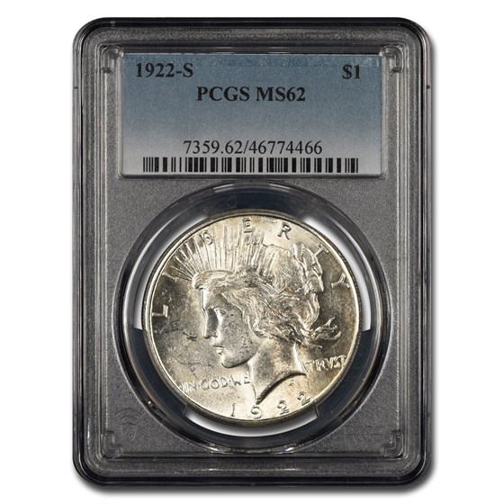 1922-S Peace Dollar MS-62 PCGS 1922-S Peace Dollar MS-62 PCGS