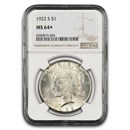 1922-S Peace Dollar MS-64+ NGC