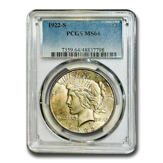 1922-S Peace Dollar MS-64 PCGS 1922-S Peace Dollar MS-64 PCGS