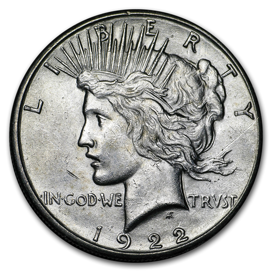 1922-S Peace Silver Dollars AU (20-Coin Roll) 1922-S Peace Silver Dollars AU (20-Coin Roll)