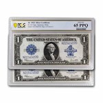 1923 $1.00 Silver Cert. CU-65 PPQ PCGS (Fr#237) 2 Consecutive