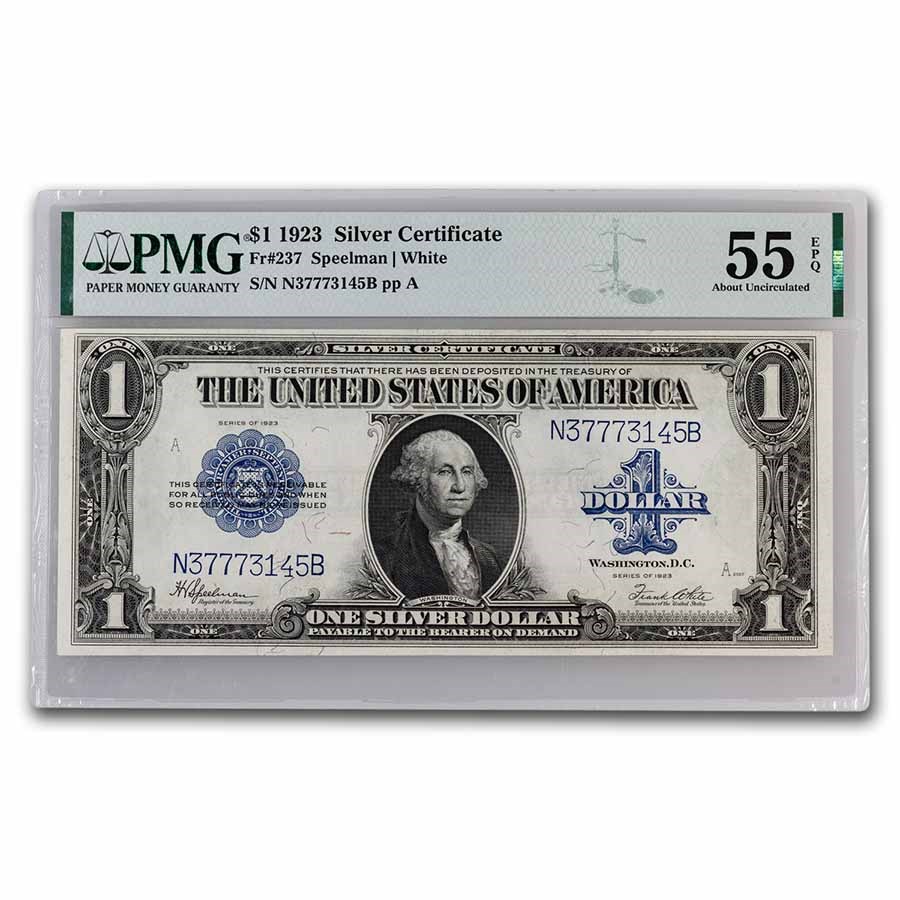 1923 $1.00 Silver Certificate AU-55 EPQ PMG (Fr#237)