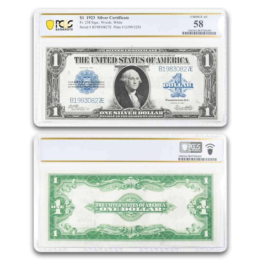 1923 $1.00 Silver Certificate CH AU-58 PCGS (Fr#238)