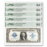 1923 $1.00 Silver Certificate CU-64 PMG EPQ (Fr#238) 5 consec.