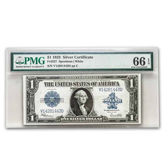 1923 $1.00 Silver Certificate CU-66 PMG 1923 $1.00 Silver Certificate CU-66 PMG