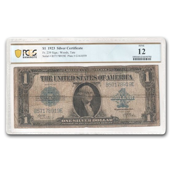 1923 $1.00 Silver Certificate F-12 PCGS (Fr#239) 1923 $1.00 Silver Certificate F-12 PCGS (Fr#239)