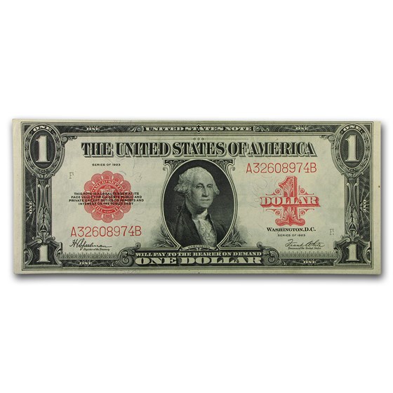 1923 $1.00 United States Note Red Seal AU (Fr#40)