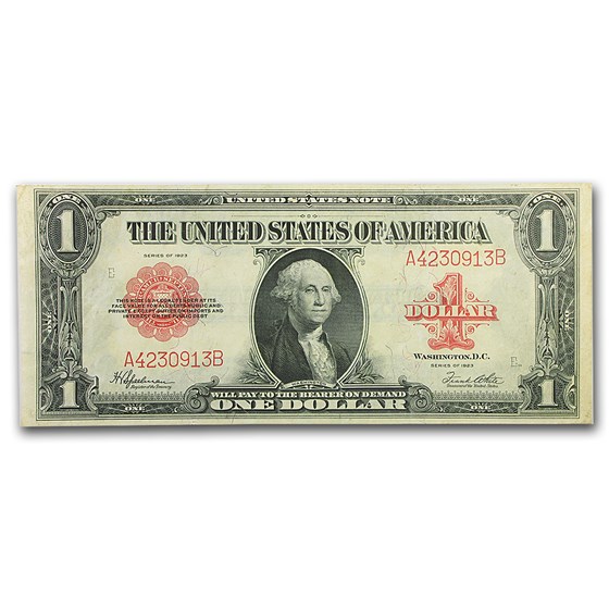 1923 $1.00 United States Note Red Seal AU 1923 $1.00 United States Note Red Seal AU