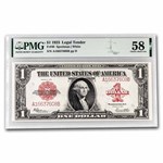 1923 $1.00 United States Note Red Seal CH AU-58 PMG (Fr#40)
