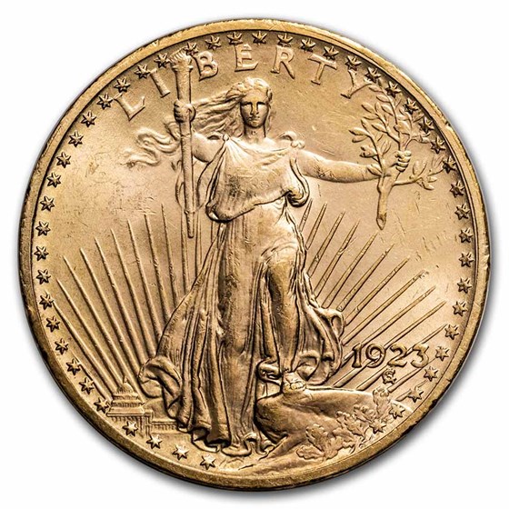 1923 $20 Saint-Gaudens Gold Double Eagle BU