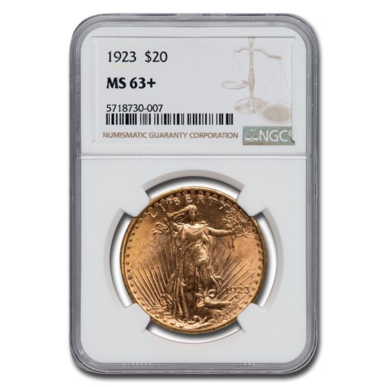 1923 $20 Saint-Gaudens Gold Double Eagle MS-63+ NGC 1923 $20 Saint-Gaudens Gold Double Eagle MS-63+ NGC
