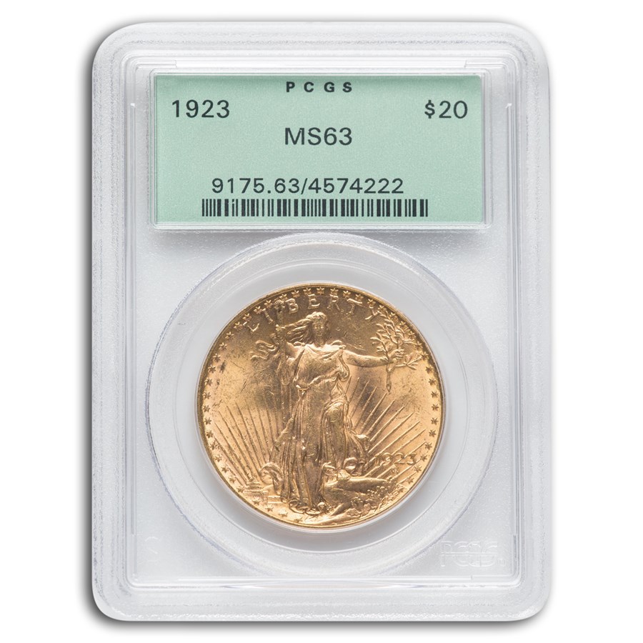 1923 $20 Saint-Gaudens Gold Double Eagle MS-63 PCGS