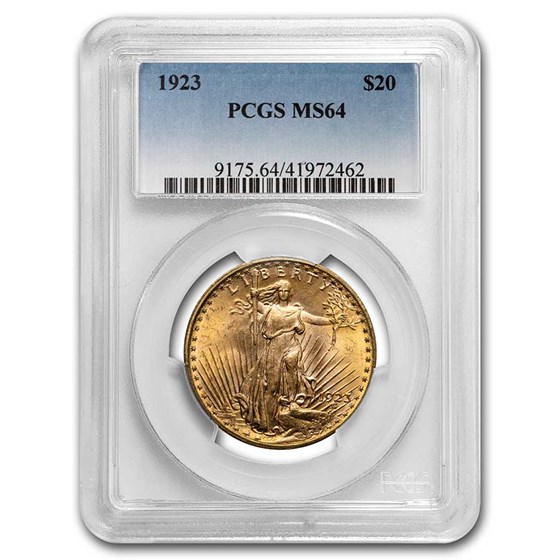 1923 $20 Saint-Gaudens Gold Double Eagle MS-64 PCGS 1923 $20 Saint-Gaudens Gold Double Eagle MS-64 PCGS