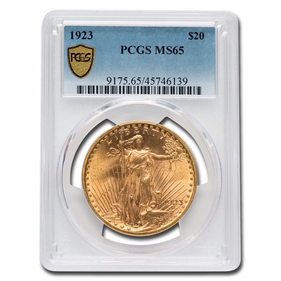 1923 $20 St Gaudens Gold Double Eagle MS-65 PCGS