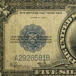 1923 $5.00 Silver Certificate Lincoln Porthole Fine (Fr#282)