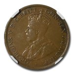 1923 Australia 1/2 Penny George V VF-35 NGC (Brown)