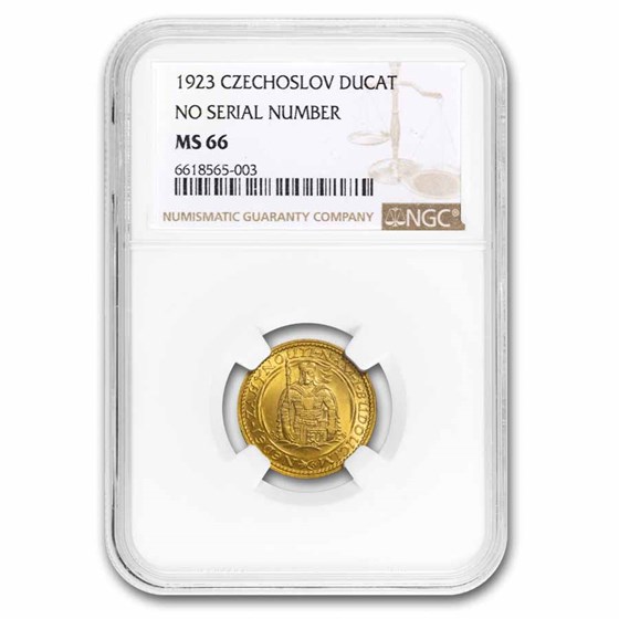 1923 Czechoslovakia Gold Ducat MS-66 NGC (No Serial Number) 1923 Czechoslovakia Gold Ducat MS-66 NGC (No Serial Number)