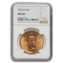 1923-D $20 St Gaudens Gold Double Eagle MS-64+ NGC