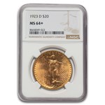 1923-D $20 St Gaudens Gold Double Eagle MS-64+ NGC