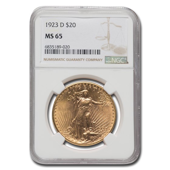 1923-D $20 St Gaudens Gold Double Eagle MS-65 NGC 1923-D $20 St Gaudens Gold Double Eagle MS-65 NGC