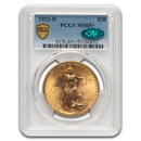 1923-D $20 St Gaudens Gold Double Eagle MS-65+ PCGS CAC