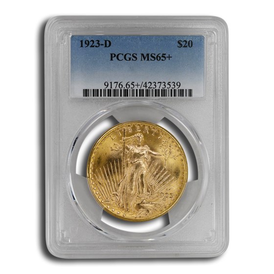 1923-D $20 St Gaudens Gold Double Eagle MS-65+ PCGS 1923-D $20 St Gaudens Gold Double Eagle MS-65+ PCGS
