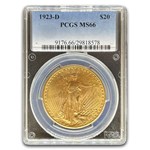 1923-D $20 St Gaudens Gold Double Eagle MS-66 PCGS