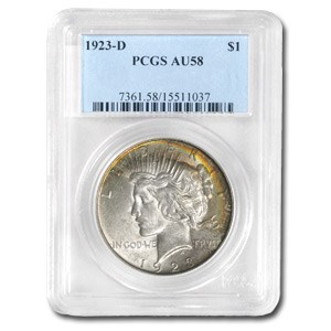 1923-D Peace Dollar AU-58 PCGS (Beautiful Toning) 1923-D Peace Dollar AU-58 PCGS (Beautiful Toning)
