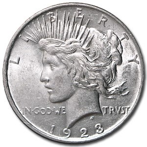 1923-D Peace Dollar AU-58 1923-D Peace Dollar AU-58