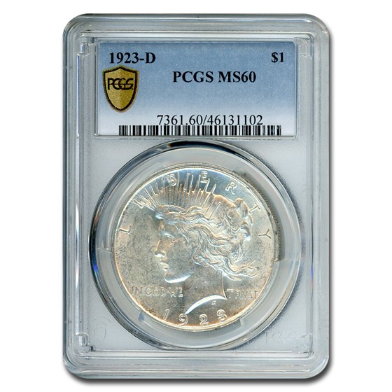 1923-D Peace Dollar MS-60 PCGS 1923-D Peace Dollar MS-60 PCGS