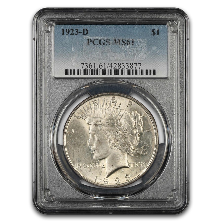 1923-D Peace Dollar MS-61 PCGS