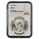 1923-D Peace Dollar MS-62 NGC