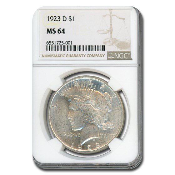 1923-D Peace Dollar MS-64 NGC 1923-D Peace Dollar MS-64 NGC