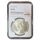 1923-D Peace Dollar MS-65 NGC