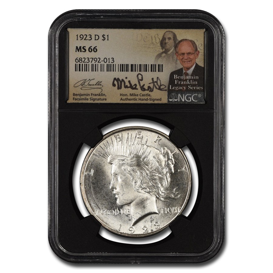 1923-D Peace Dollar MS-66 NGC (Castle)