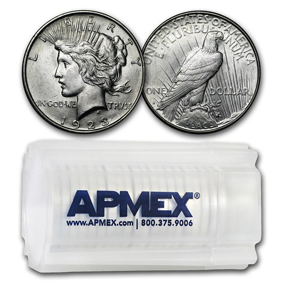 1923-D Peace Silver Dollars AU (20-Coin Roll) 1923-D Peace Silver Dollars AU (20-Coin Roll)