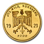 1923 Germany Gold 10 Goldmark PF-63 UCAM NGC (Nurnberg)