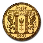 1923 Germany Gold 25 Gulden PR-65 Cameo PCGS (Danzig)